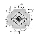 A circuit board design with a serotonin molecule as the centerpiece tattoo design idea