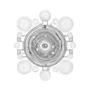 A circuit board design with a serotonin molecule as the centerpiece tattoo design idea