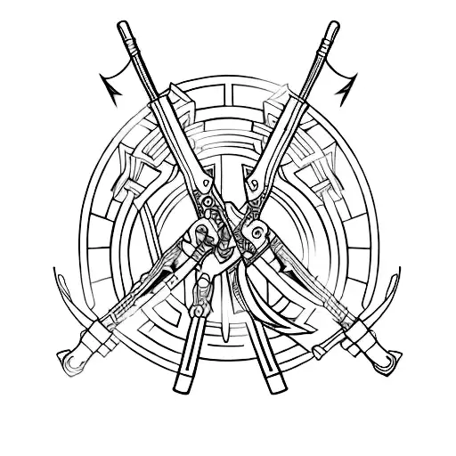 crossbow tattoo design idea