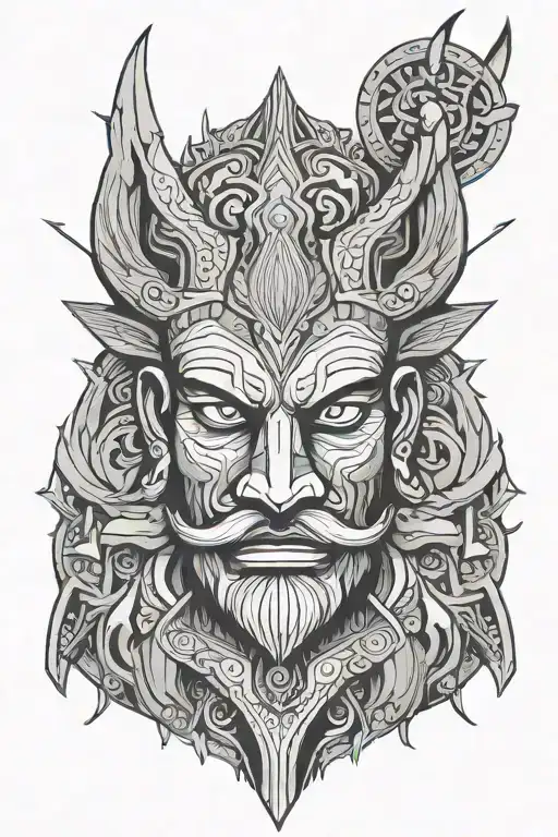 king ravana tattoo design idea