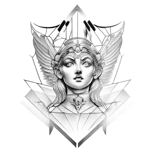 greek goddess artemis tattoo design idea