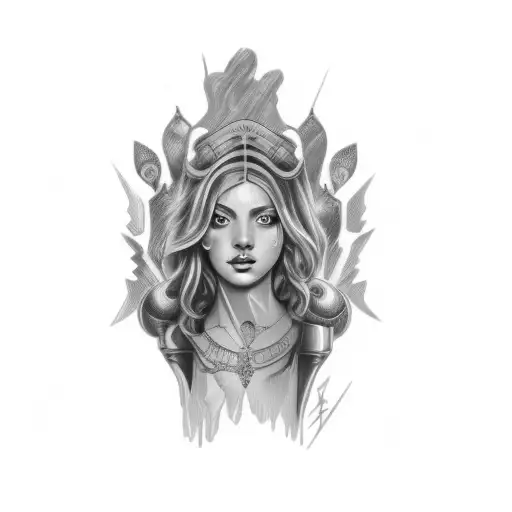 greek goddess artemis tattoo design idea