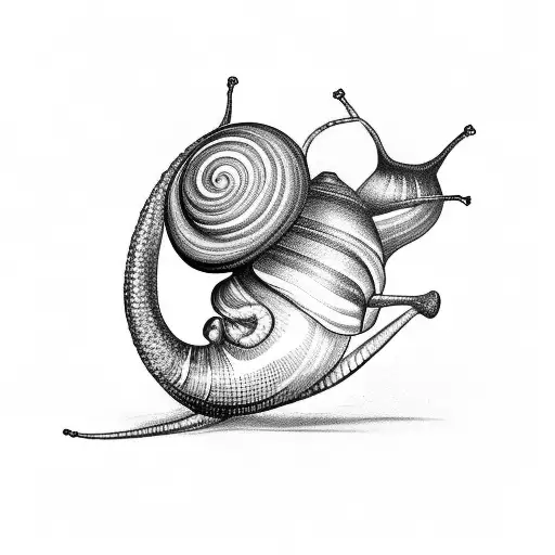 a snail eating an onion tattoo design idea