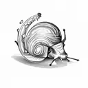 a snail eating an onion tattoo design idea