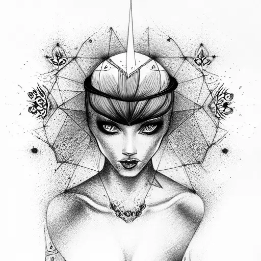 spiritual power and femininity  tattoo design idea