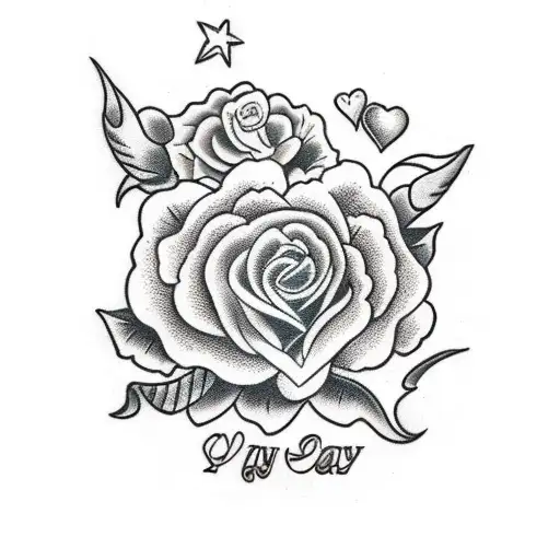 Valentine's Day flash sheet tattoo design idea