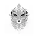 lady, face, ornamental filigree  tattoo design idea