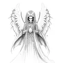 protector angel tattoo design idea