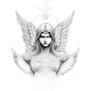 protector angel tattoo design idea