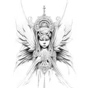 protector angel tattoo design idea