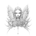 protector angel tattoo design idea