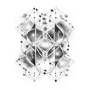 Galaxy with constellations forming the shape of a DNA double helix tattoo design idea