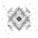 Galaxy with constellations forming the shape of a DNA double helix tattoo design idea