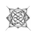 Galaxy with constellations forming the shape of a DNA double helix tattoo design idea