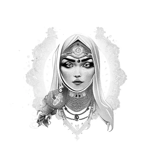 gipsy fortune teller tattoo design idea