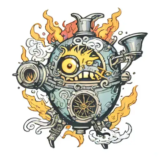 calcifer howls moving castle tattoo design idea