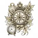  * Symbolism: The clock in the background represents the passage of time and the enduring nature of their relationship.  tattoo design idea