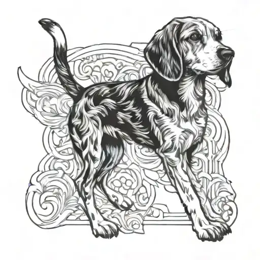 beagle tattoo design idea