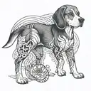 beagle tattoo design idea