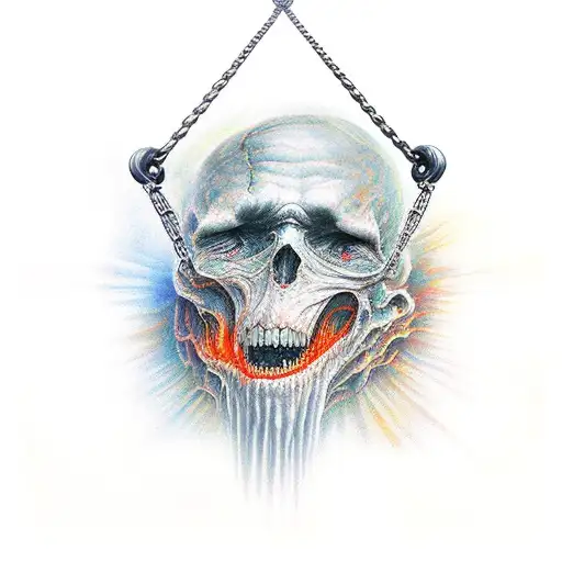 human climbing out of hell's gate  tattoo design idea