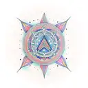 A beautiful mandala design incorporating symbols of peace and tranquility tattoo design idea