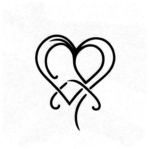 Infinity Symbol heart tattoo design idea