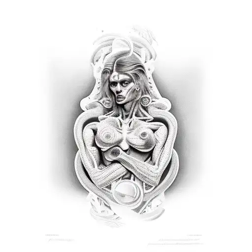 hermaphrodite  tattoo design idea