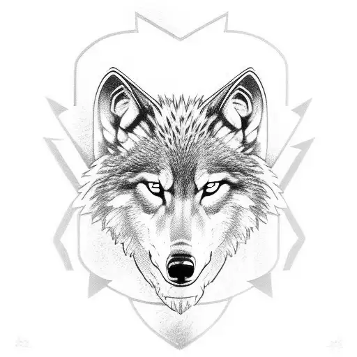 Bishop chess piece and menacing Wolf head both combined. Chess piece is important with artistic  tattoo design idea