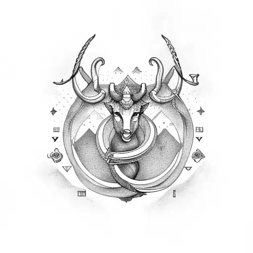 Capricorn, Aquarius, and Scorpio signs tattoo design idea