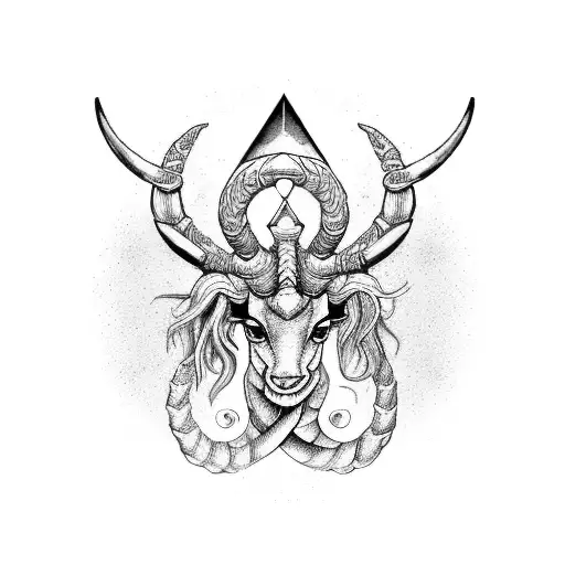 Capricorn wird Aquarius and Scorpio signs tattoo design idea