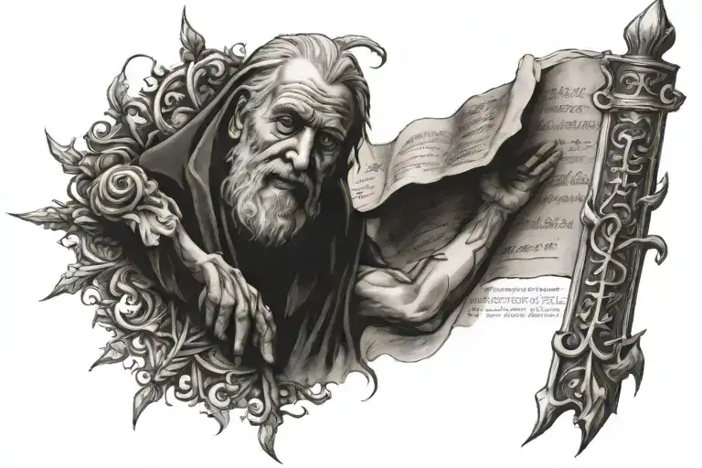 Biblical Scripture writing tattoo design idea