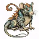 rat with dragon body made tattoo design idea