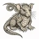 rat with dragon body made tattoo design idea