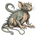 rat with dragon body made tattoo design idea