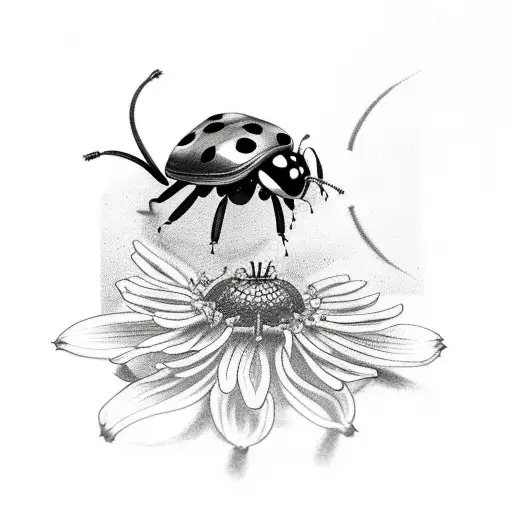2 ladybirds on a vine tattoo on the left knee on the left side tattoo design idea