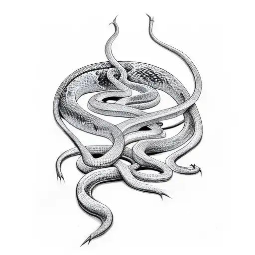 snake that resembles the death eater mark from harry potter tattoo design idea