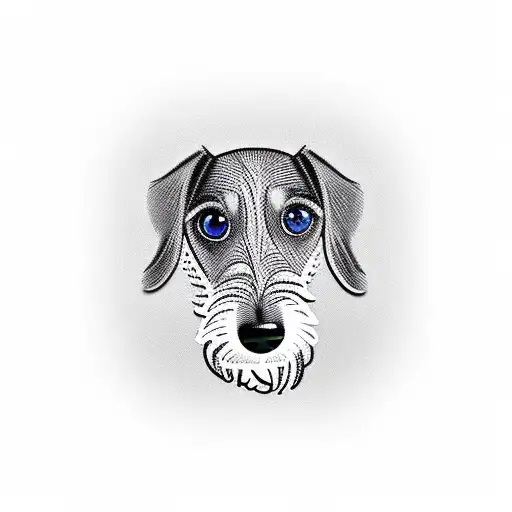 Wire haired dachshund tattoo design idea