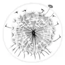 Dandelion with musical notes tattoo design idea