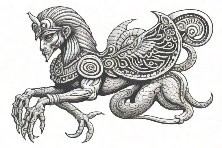 God Ra sitting tattoo design idea