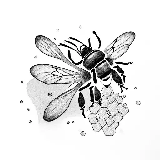 Rowan tree with honeybee and toast underneath tattoo design idea