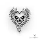 a heart made out of a switchblade and barbee wire tattoo design idea