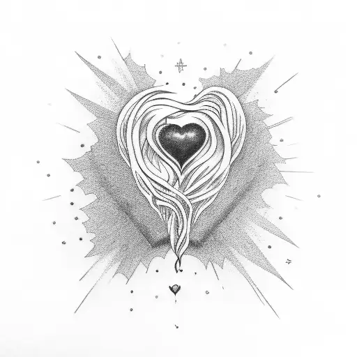 hot heart, cold mind tattoo design idea