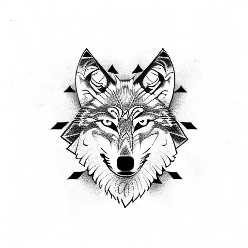 Wolf With Arrow tattoo design idea