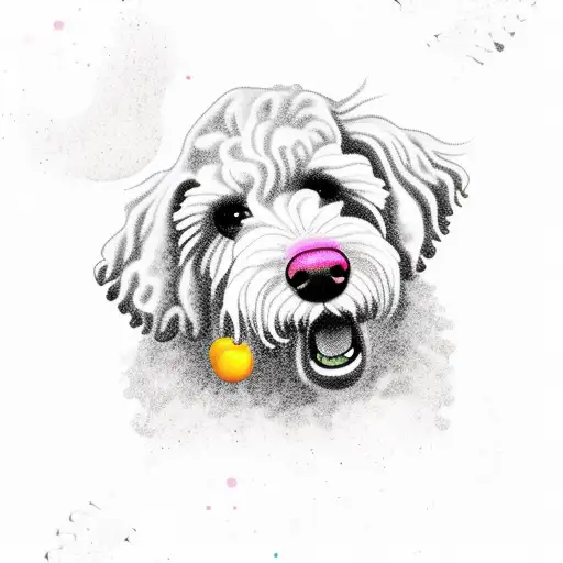 labradoodle farting tattoo design idea