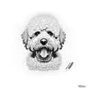labradoodle farting tattoo design idea