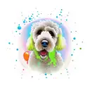 labradoodle farting tattoo design idea
