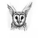 barn owl tattoo design idea