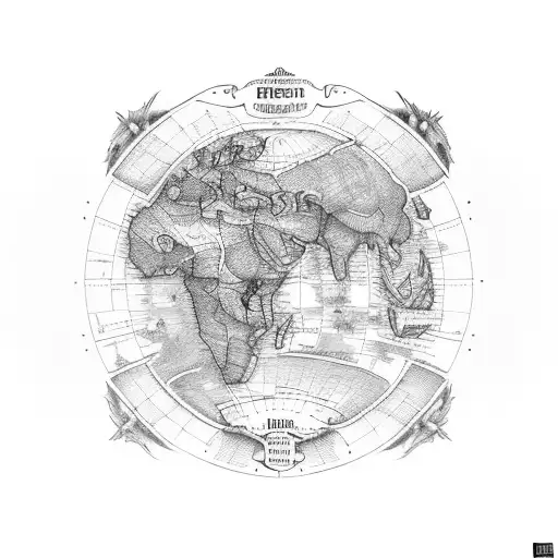 old retro map from the coast of Esposende  tattoo design idea