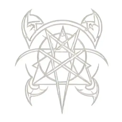 Satanic symbol tattoo design idea