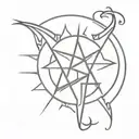 satanic symbol tattoo design idea